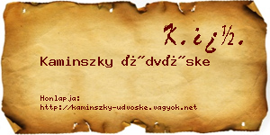 Kaminszky Üdvöske névjegykártya